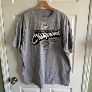 Reebok T-Shirt Men's XL Gray New Orleans Saints Super Bowl XLIV Champs